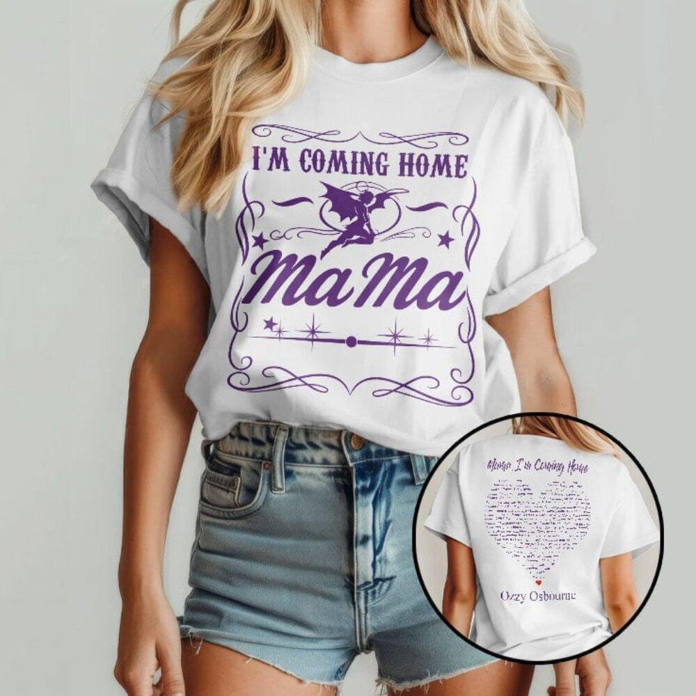 Ozzy Osbourne Mama Coming Home T Shirt Classic Rock Unisex Tee 2 Sided